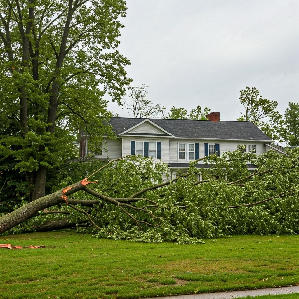 Dangerous tree leaning toward house