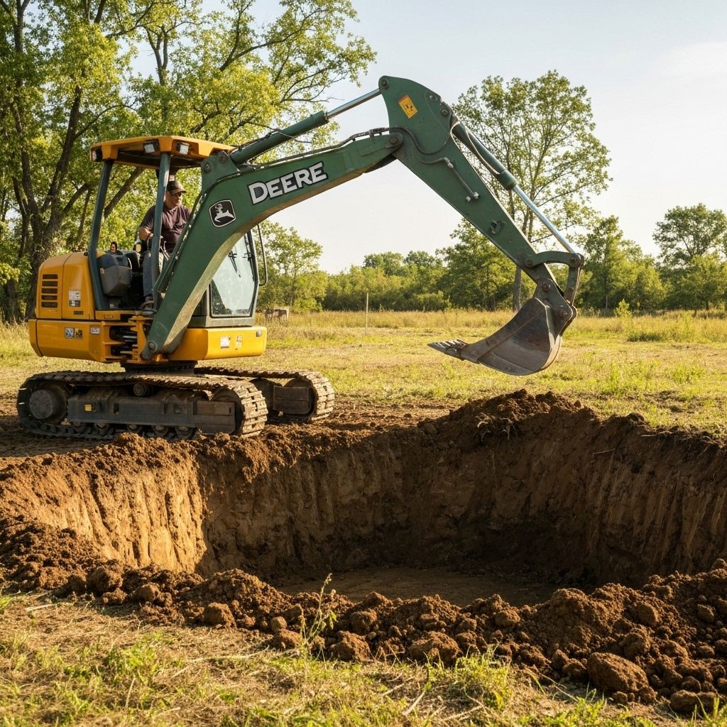 John Deere backhoe for excavation work