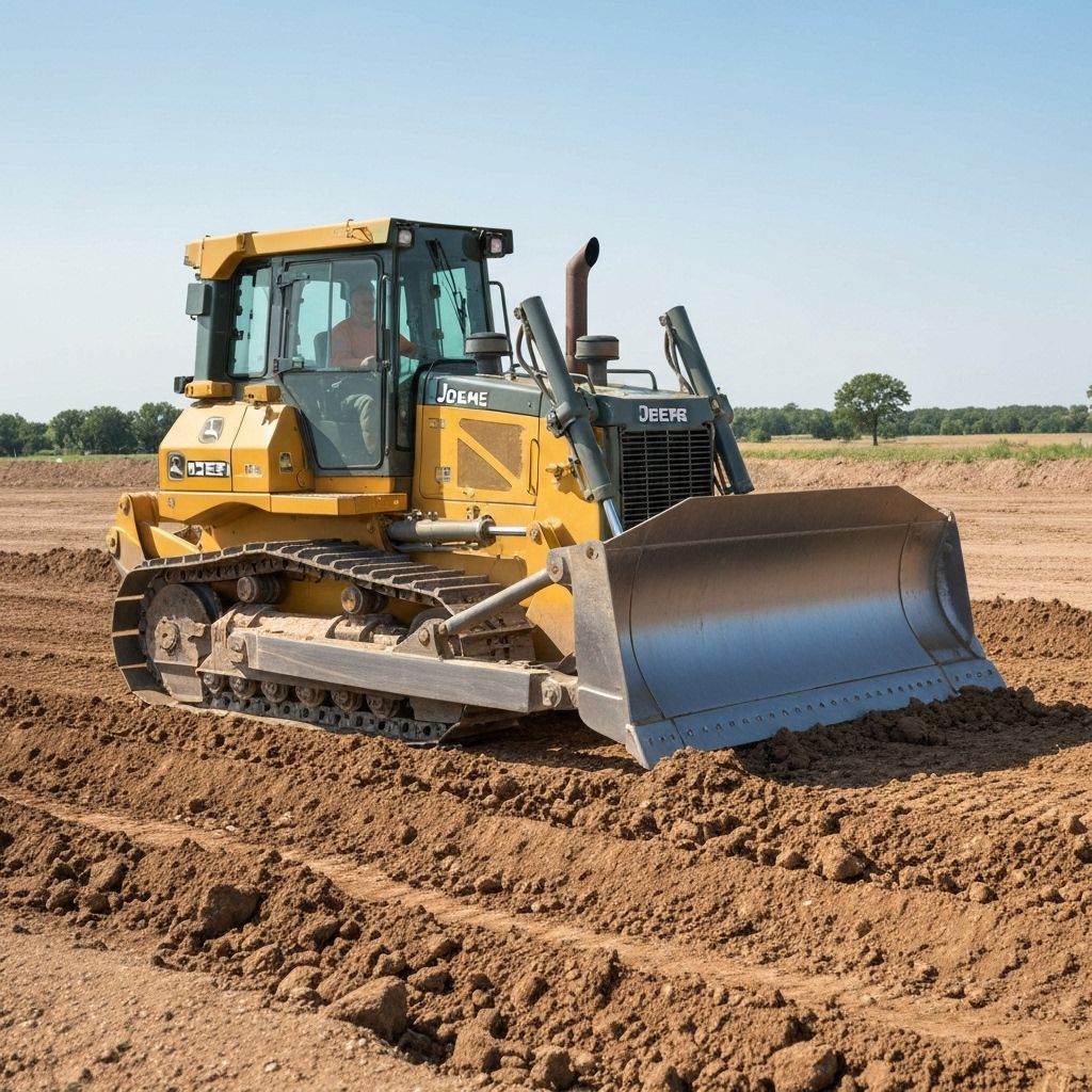 John Deere bulldozer doing land and dirt work in Lafayette Louisiana
